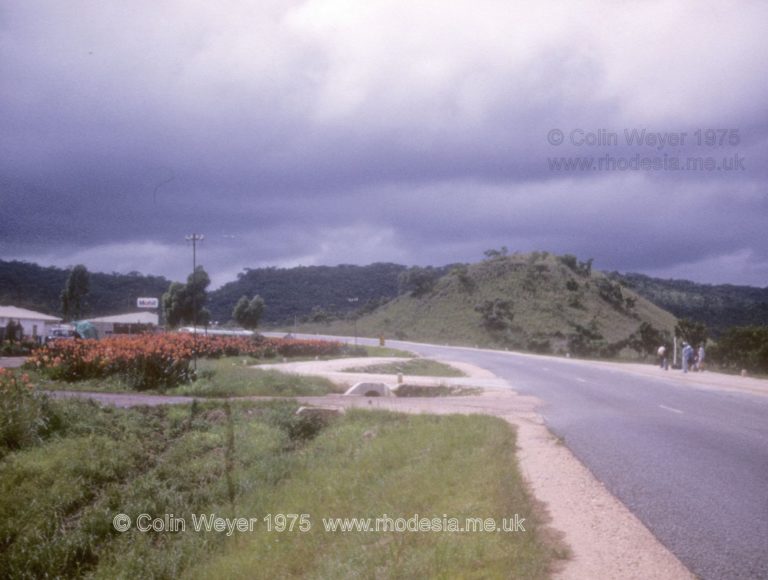 Threatening rain: Makuti Motel at the top of the Zambezi Escarpment.