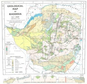 Geological Map of Rhodesia 1965 at 1 : 2 500 000 scale