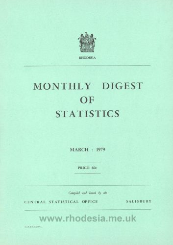 Rhodesian Monthly Digest of Statistics - March 1979