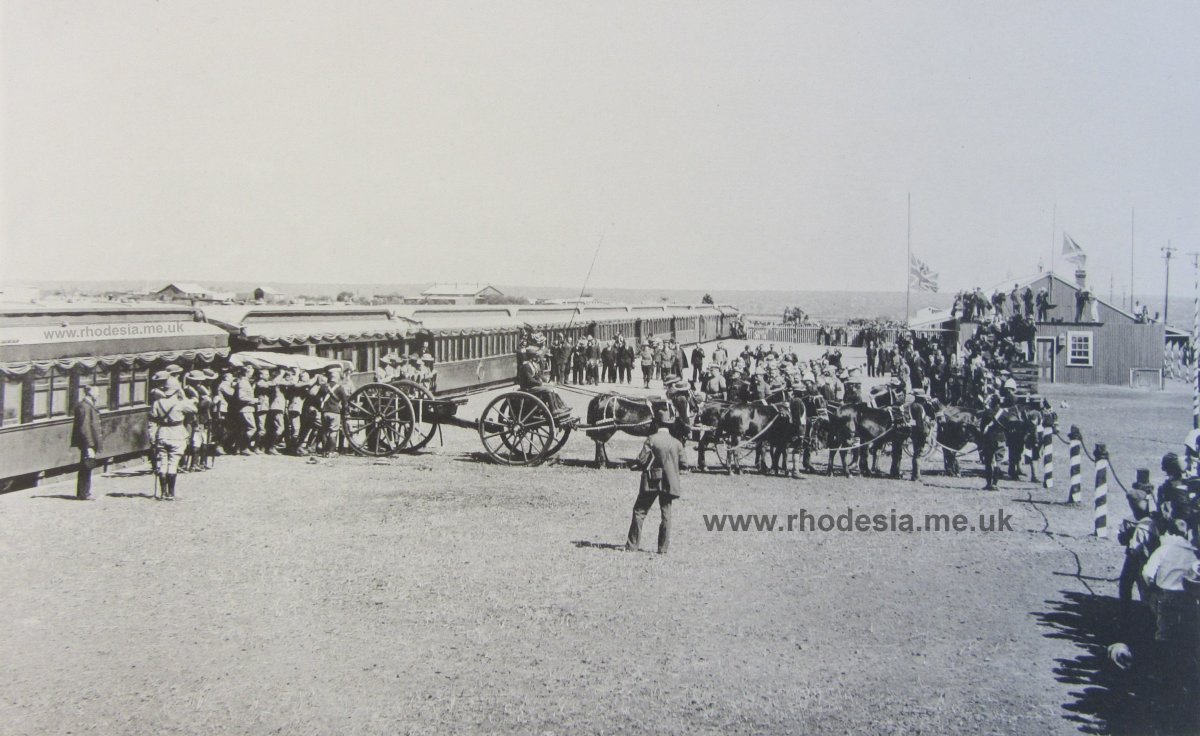 Arrival of Rhodes' coffin at Bulawayo station