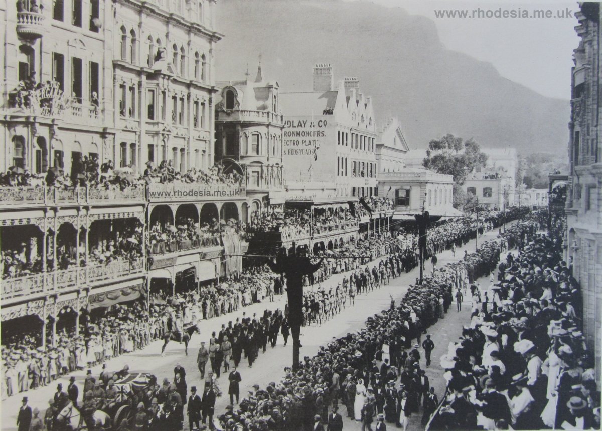Rhodes funeral procession, Adderley Street, Cape Town