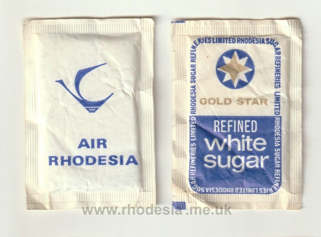 Air Rhodesia sugar packs