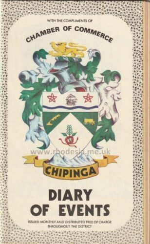 Chipinga Diary of Events - distributed throughout the district