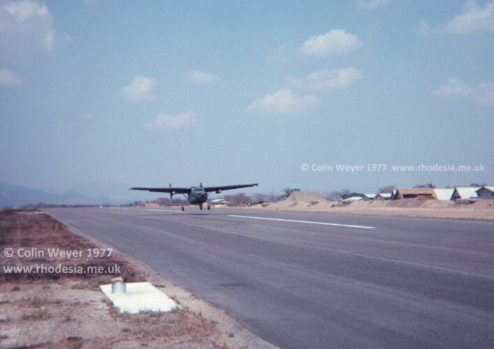 The Lynx was used in the ground attack role; seen here at a forward airfield near Rhodesia's eastern border.