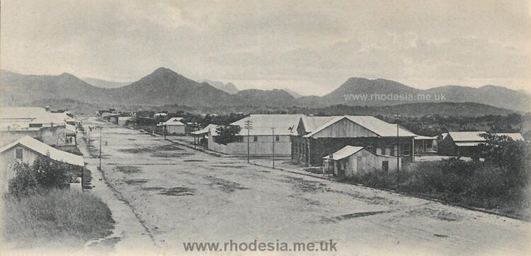 Main Street, Umtali, viewed from the Club in 1904