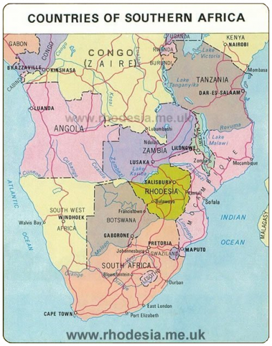 Rhodesia Location Map