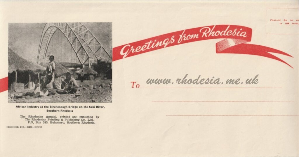 Rhodesian Annual 1946 posting wrapper