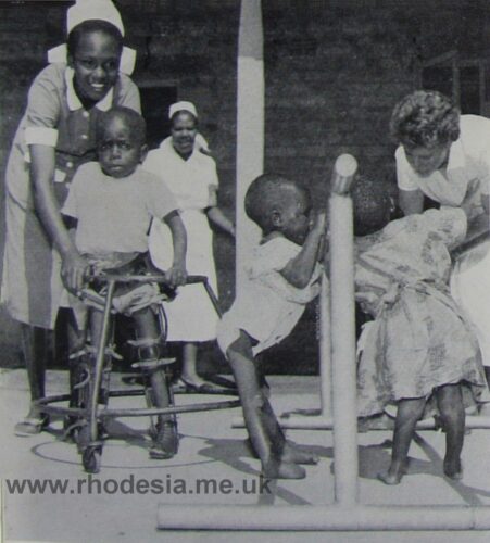Youngsters undergoing physiotherapy at the Mukuwapasi Clinic, near Rusape
